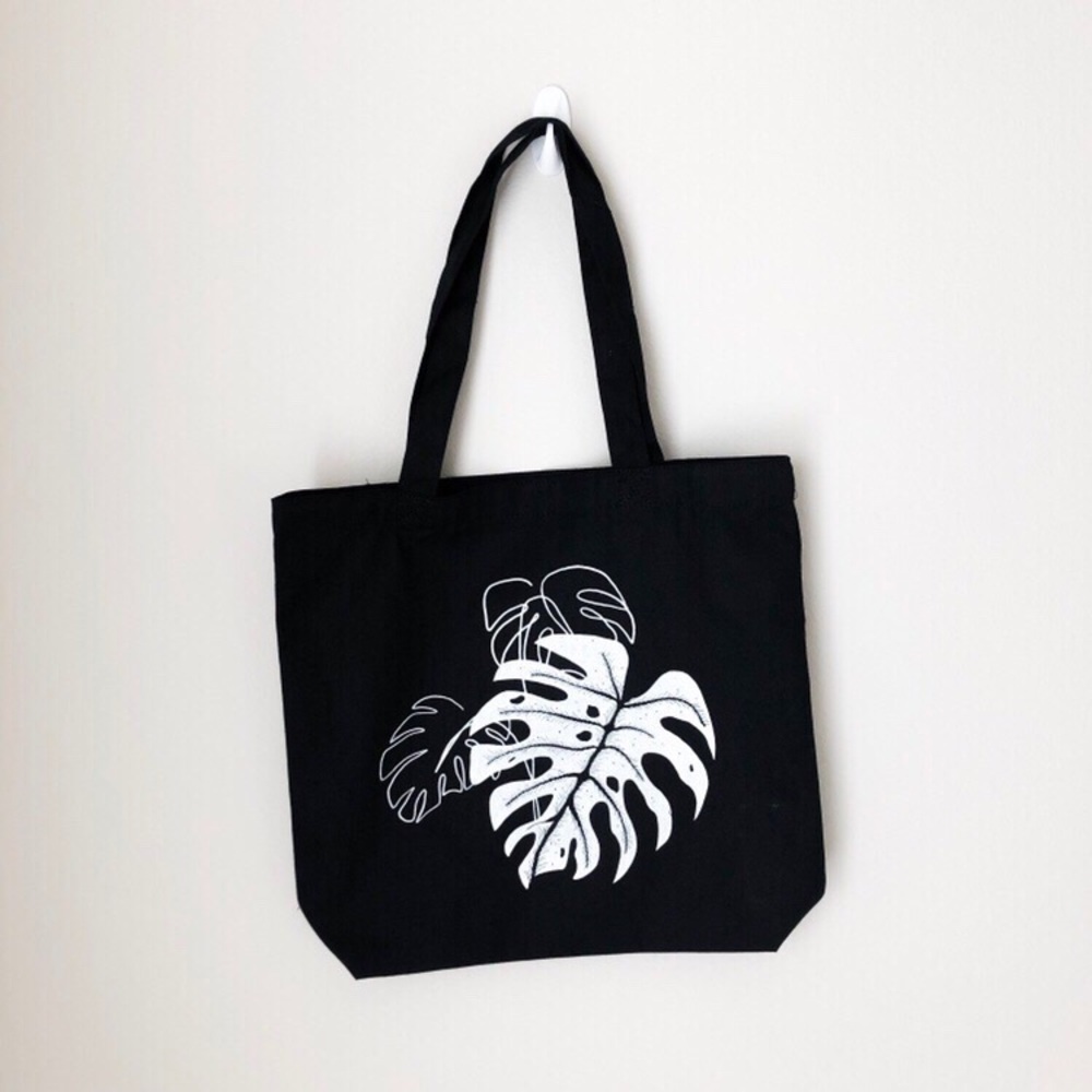 Monsters Leaf Canvas Totebag